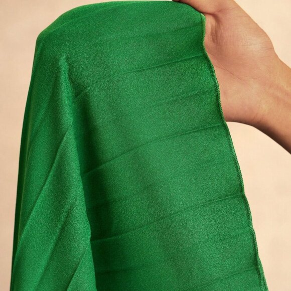 Green Casual Women's Elegant Pleated Wide-Leg Elastic Waist Pants - Picture 8 of 8